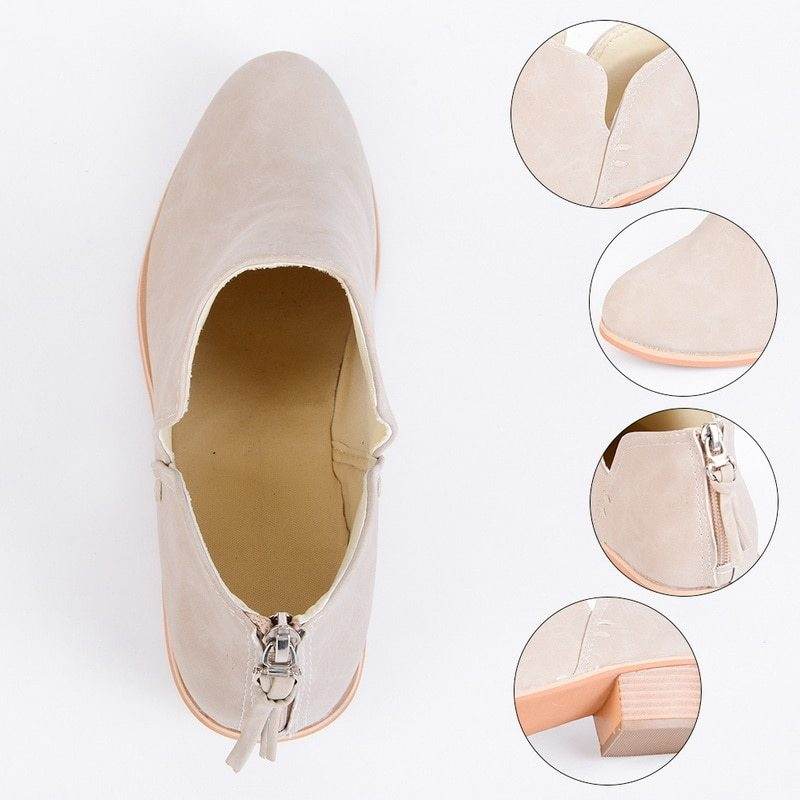 Autumn Women Shoes Retro High Heel Ankle Boots - ProTrendyz
