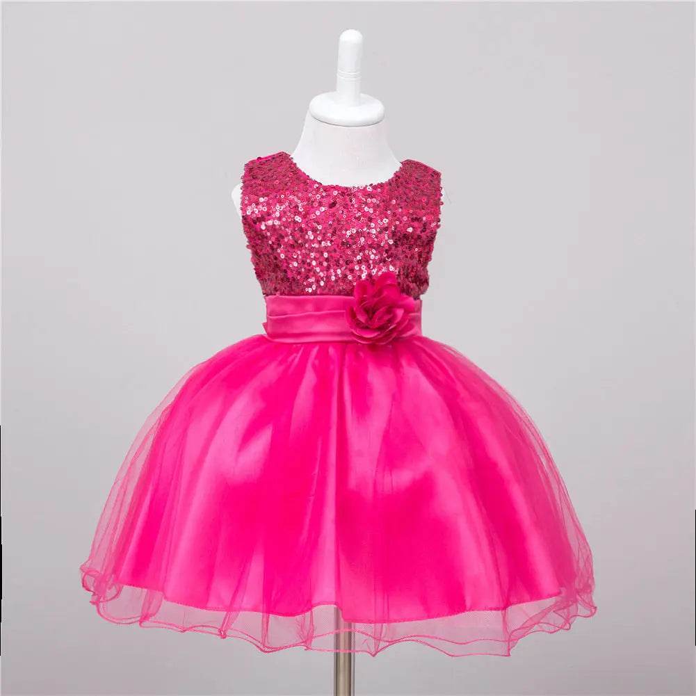Baby Sequin Dress Flower Girl Wedding Princess Dress - ProTrendyz