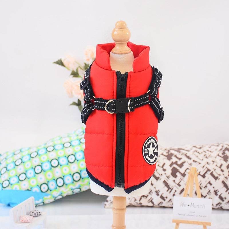 Waterproof Dog Clothes Winter Dog Coat With Harness Warm Pet Clothing Big Dog Jacket Chihuahua Labrador Coat Costume - ProTrendyz