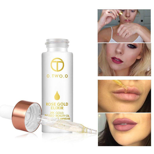 24k Rose Gold Elixir Skin Make Up Oil For Face Essential Oil Before Primer Foundation Moisturizing Face Oil Anti-aging - ProTrendyz