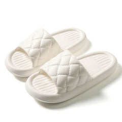 New Rhombus Home Slippers Summer Non-slip Floor Bathroom Slipper Lightweight Simple House Shoes For Women Men - ProTrendyz