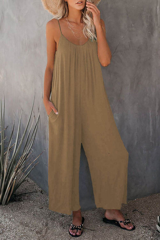 Women's Loose Sleeveless Jumpsuits Romper Jumpsuit With Pockets Long Pant Summer - ProTrendyz
