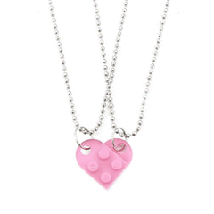 Valentines Day Gift New Jewelry Heart Necklace Love Stitching Acrylic Couple Necklace Valentines Jewelry - ProTrendyz