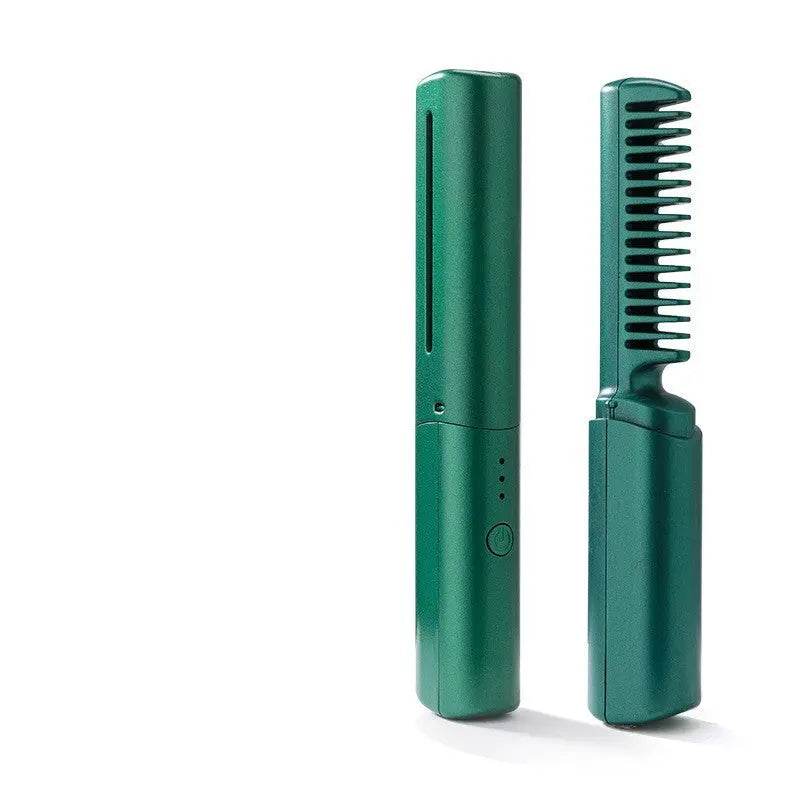 Professional Wireless Hair Straightener Curler Comb Fast Heating Negative Ion Straightening Curling Brush Hair Styling Tools - ProTrendyz
