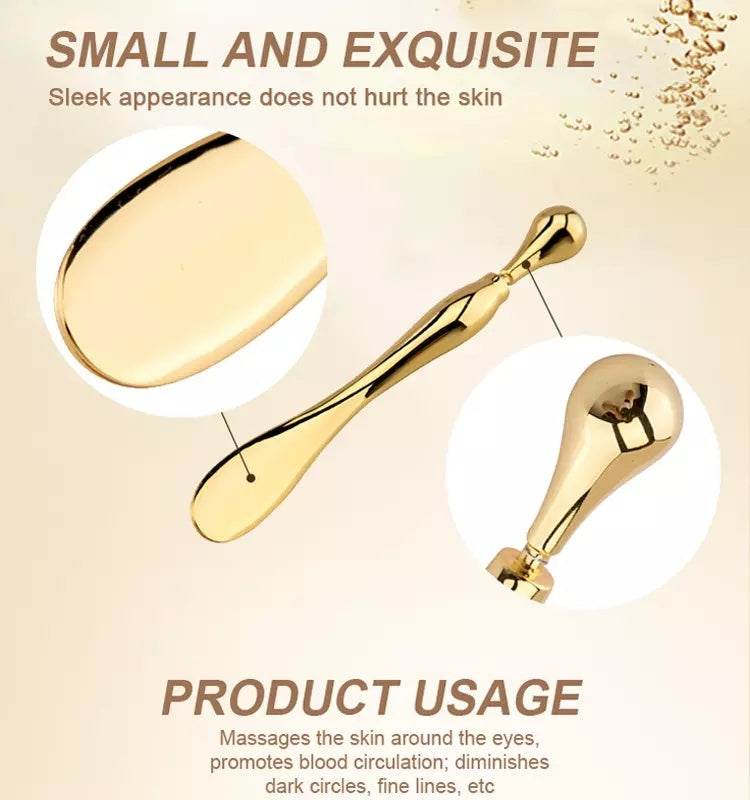 Eye Cream Stick Roller For Face Metal Spatula Puff Applicator Eye Cream Massager Facial Cream Massage Sticks Eye Metal Makeup Spatula Eye Wand 10cm - ProTrendyz