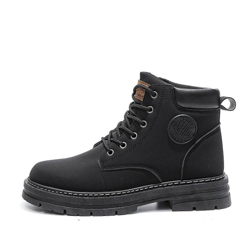 Mens Winter Boots Chunky Mid Heel Shoes Fashion Ankle Boots - ProTrendyz