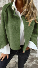 Women's Batwing Sleeve Cardigan Autumn And Winter Loose Short Cashmere Long Sleeve Coat - ProTrendyz