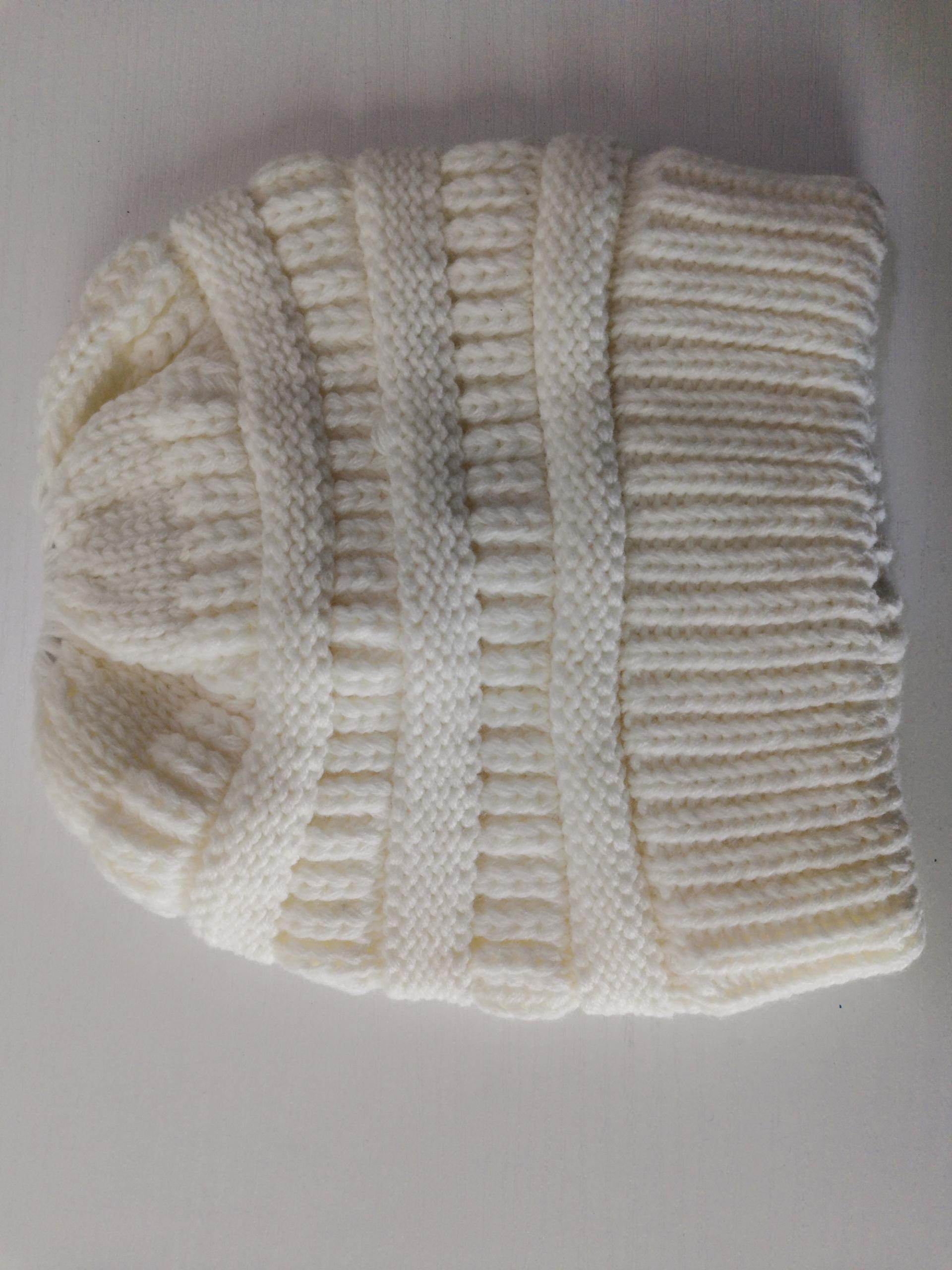 Mixed Color Knitted Wool Hat Ladies Non-labeled Ponytail Hat - ProTrendyz