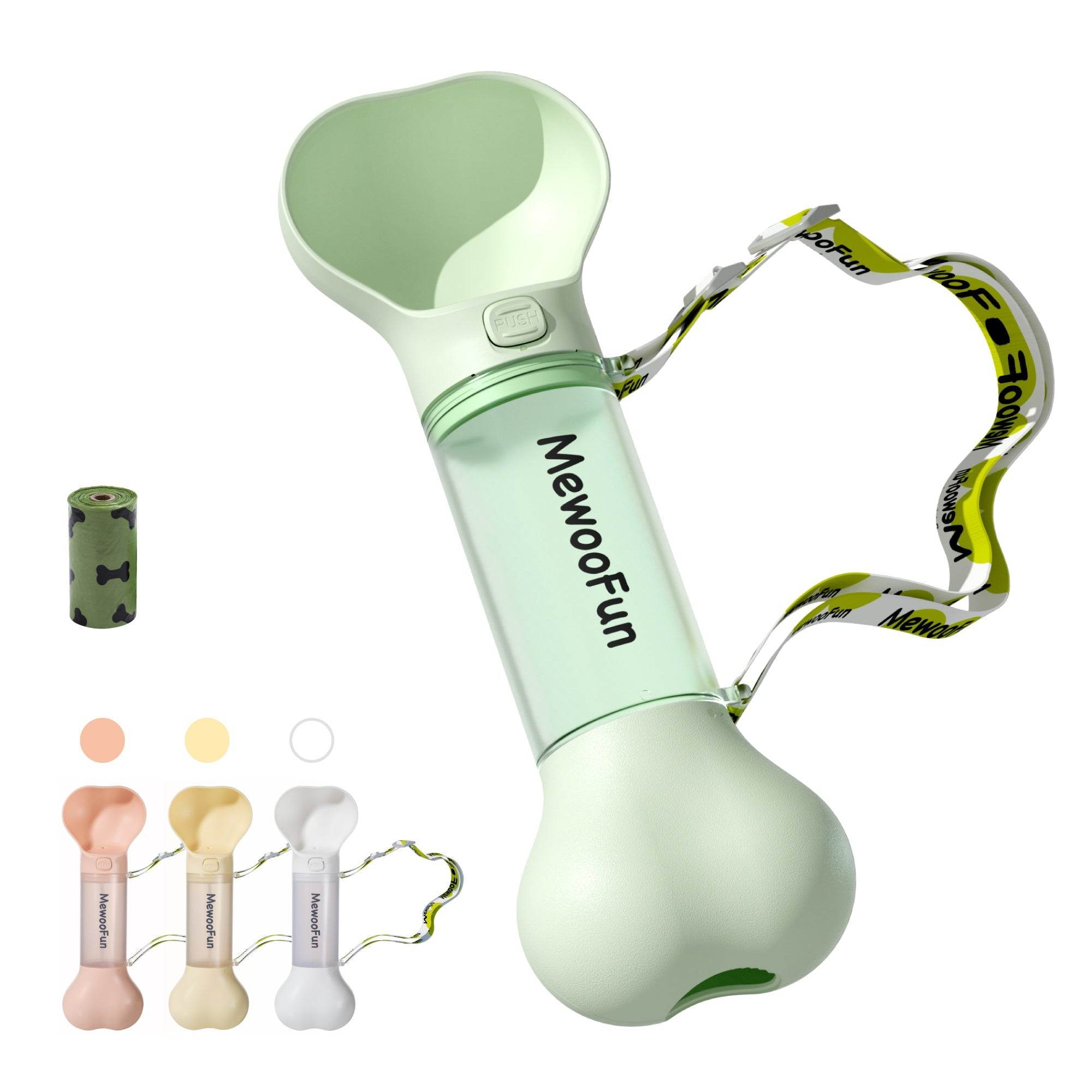 Mewoofun Pet Dog Water Bottle Feeder Bowl 2 in 1 Leak Proof Portable Food Bottle Pets Outdoor Travel Drinking Include Poop Bag - ProTrendyz