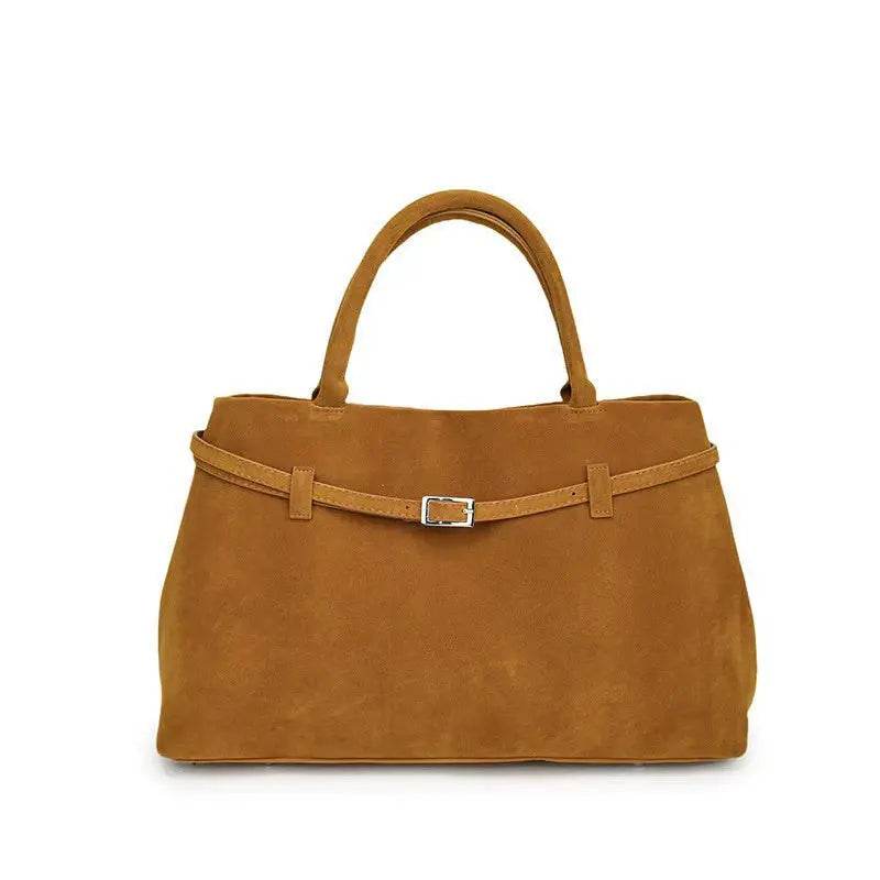 2025 Hot Sale Decorative Design Solid Faux Suede Handbag Large Capacity Casual Tote Bags For Women Tote Design Portable Shoulder Bag - ProTrendyz