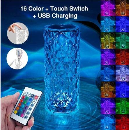 Creative Crystal Diamond Table Lamp Rechargeable Acrylic Bedroom Bedside - ProTrendyz