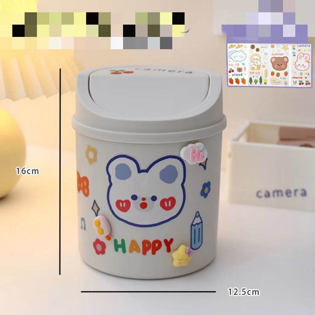 Desktop Trash Can Desk Organizer Bucket Office Mini Bear Trash Can - ProTrendyz