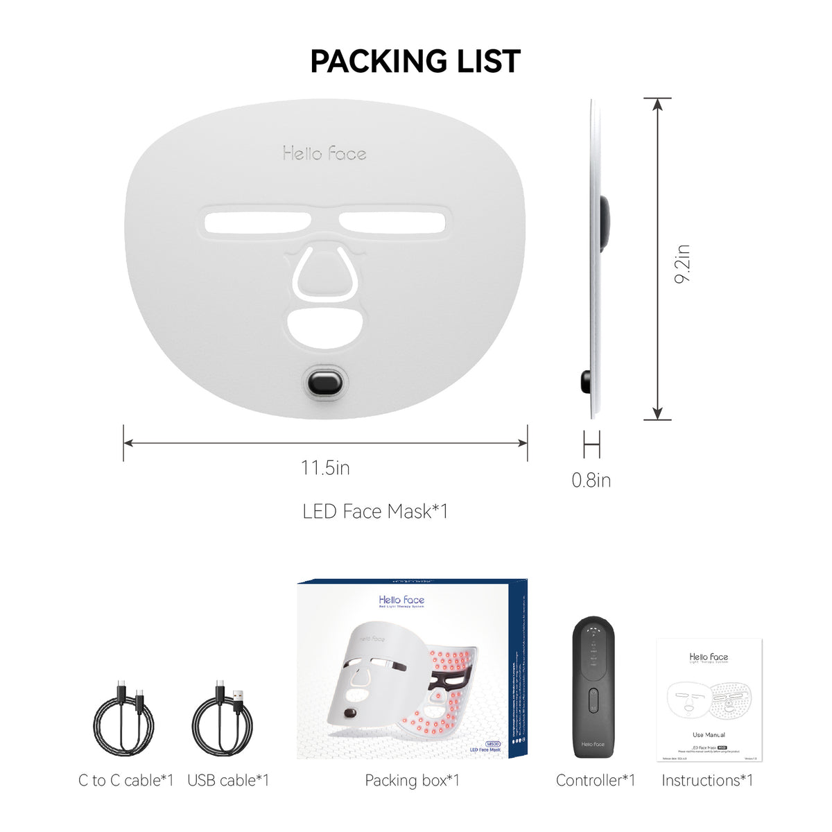 LED Mask Near Infrared Everbright Bank Light Spectrum Red Blue Light Photon IPL Device