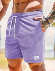 Lace-up Drawstring Shorts Summer Corduroy Sports Short Pants Mens Clothing - ProTrendyz