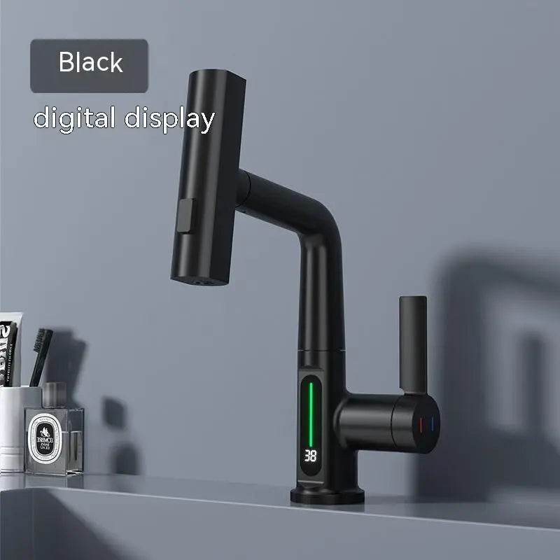 Intelligent Digital Display Faucet Pull-out Basin Faucet Temperature Digital Display Rotation - ProTrendyz