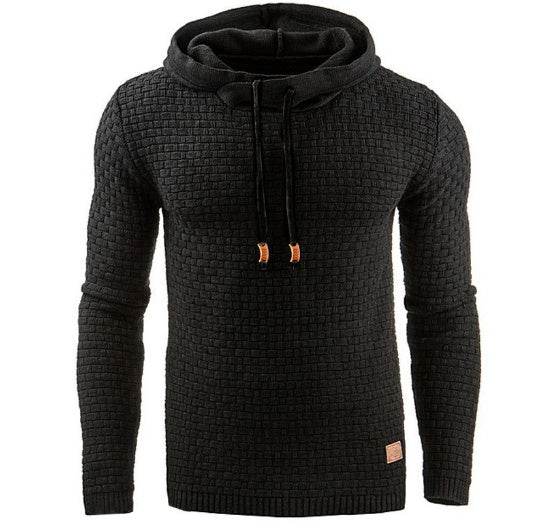 Men's Jacquard Sweater Long-sleeved Hoodie Warm Color Hooded Sweatshirt Jacket - ProTrendyz