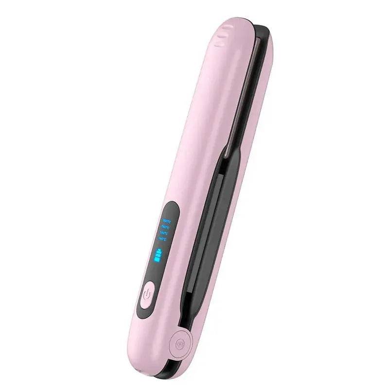Wireless Hair Straightener Flat Iron Mini 2 IN 1 Roller USB 5000mAh Max 200 Degree Portable Cordless Curler 4 Levels Dry And Wet Uses - ProTrendyz