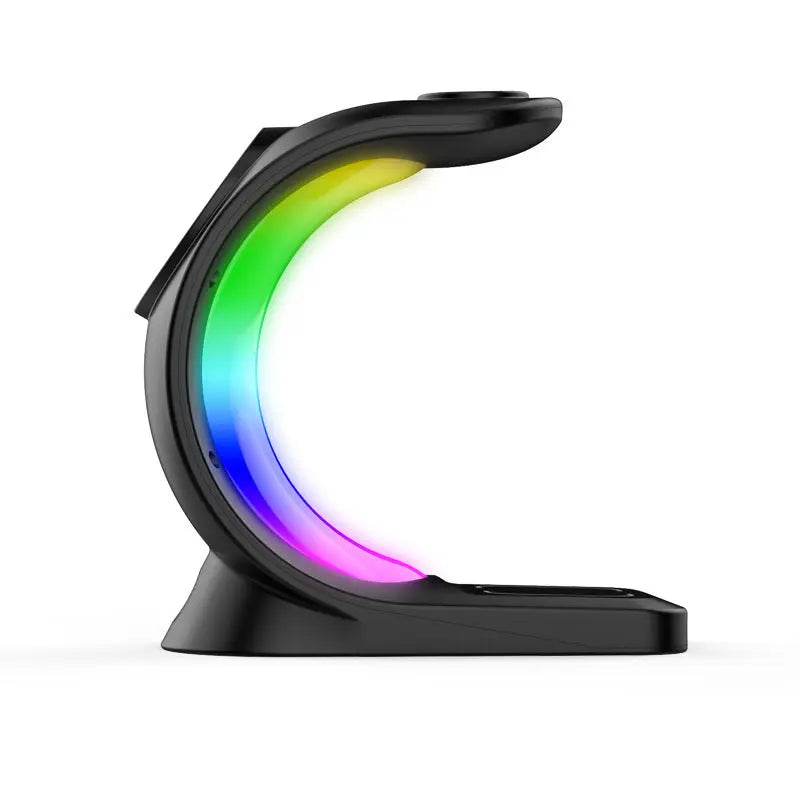 4 In 1 Magnetic Wireless Charger Fast Charging For Smart Phone Atmosphere Light Charging Station For Airpods Pro I-phone Watch - ProTrendyz