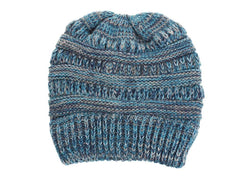 Mixed Color Knitted Wool Hat Ladies Non-labeled Ponytail Hat - ProTrendyz