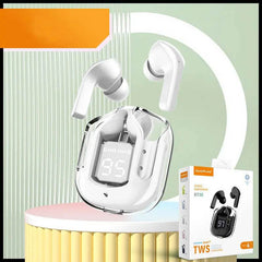 New Mini Transparent Wireless Bluetooth Headset Digital Display ENC Noise Reduction True Wireless Sports Music - ProTrendyz