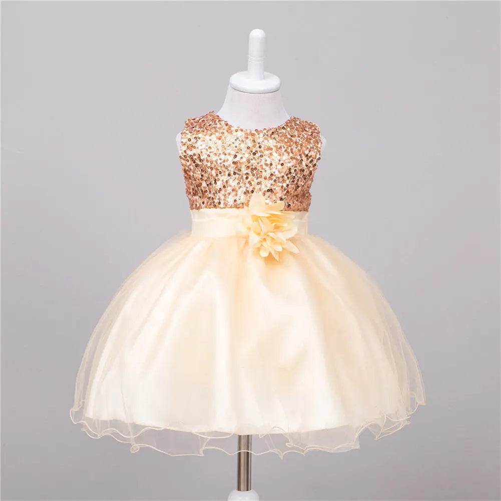 Baby Sequin Dress Flower Girl Wedding Princess Dress - ProTrendyz