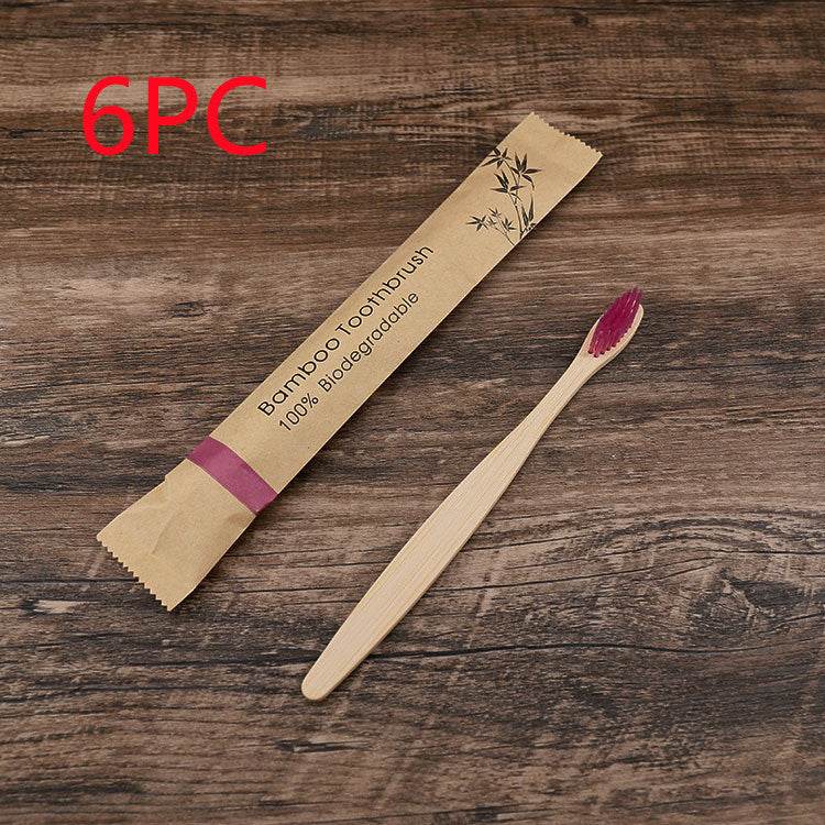 10Pcs Colorful Toothbrush Natural Bamboo Tooth Brush Set Soft Bristle Charcoal Teeth Eco Bamboo Toothbrushes Dental Oral Care - ProTrendyz