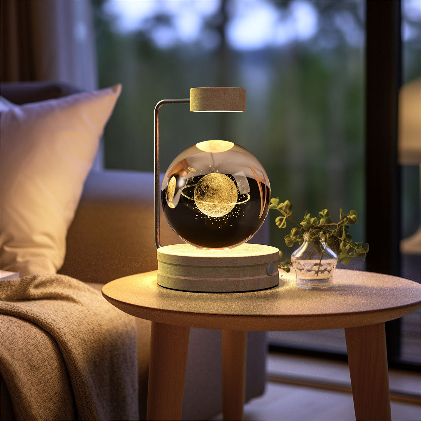 Crystal Ball Cosmic Dinosaur Indoor Night Light USB Power Warm Bedside Light Birthday Gift Night Lamp ProTrendyz