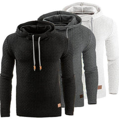 Men's Jacquard Sweater Long-sleeved Hoodie Warm Color Hooded Sweatshirt Jacket - ProTrendyz