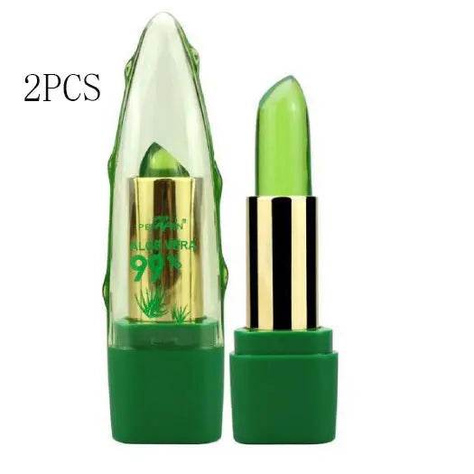 Aloe Vera Gel Color Changing Lipstick Gloss Moisturizer Anti-drying Desalination Fine-grain Lip Blam Care - ProTrendyz