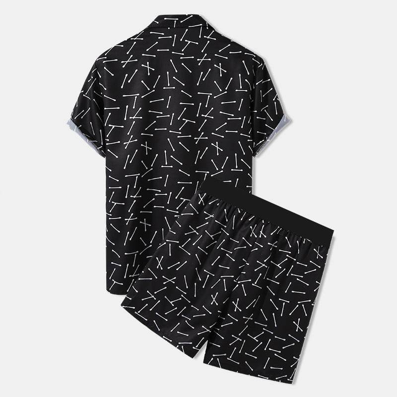 Streetwear Short Sleeve Beach Shirt With Short Pants Casual Men Clothing Outfits - ProTrendyz