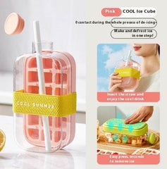 One-Click Molding Cooling Cup,Instant Ice Maker,Zero-Contact Design,Straw Included,Curling Mold,Portable & Stylish Chilled Drink - ProTrendyz