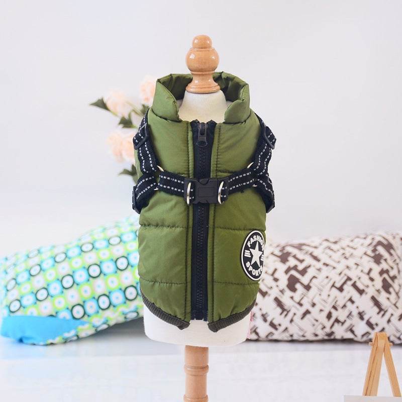 Waterproof Dog Clothes Winter Dog Coat With Harness Warm Pet Clothing Big Dog Jacket Chihuahua Labrador Coat Costume - ProTrendyz