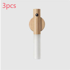 Auto LED USB Magnetic Wood Wireless Night Light Corridors Porch Lights PIR Motion Sensor Wall Light Cabinet Lamp - ProTrendyz