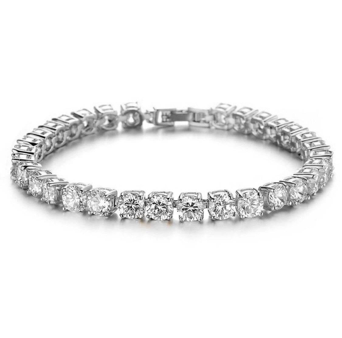 Hip Hop Bracelet Iced Out Single Row Rhinestones Chain Bling Tennis Charm Bracelets Zirconia Bracelets Link Chain Jewelry - ProTrendyz