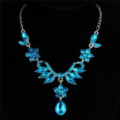 Foreign trade explosion bride alloy diamond necklace earrings set wedding jewelry and jewelry accessories - ProTrendyz