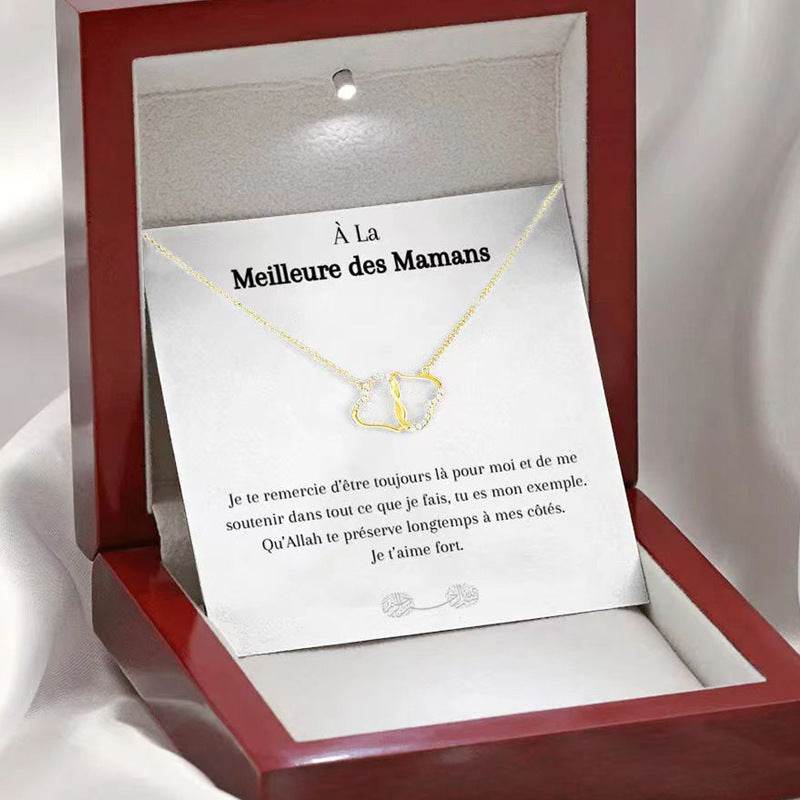 Fashion Double Heart Love Necklace With Rhinestones Inlaid Zircon Mother Valentine's Day Gift - ProTrendyz