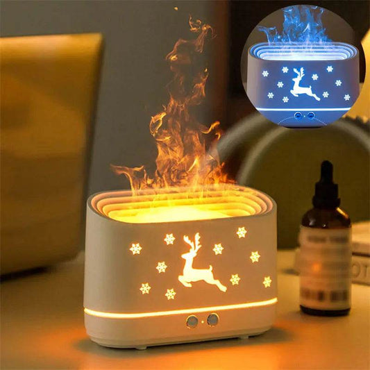 Elk Flame Humidifier Diffuser Mute Household Atmosphere Lamp Christmas Home Decorations - ProTrendyz