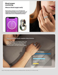 2024 Smart Ring For Men Women Heart Rate Blood Oxygen Monitoring Multi Sports Modes IP68 Waterproof Smart Rings For Android IOS - ProTrendyz