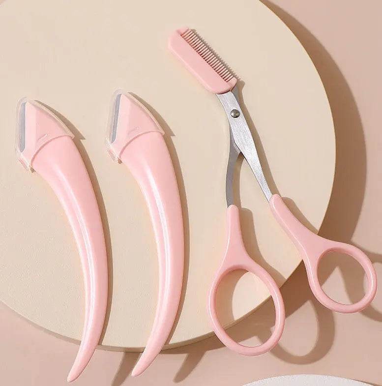 Eyebrow Trimming Knife With Comb Curved Moon Small Beauty Supplies Gadgets - ProTrendyz