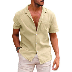 Men's Tops Casual Button Down Shirt Short Sleeve Beach Shirt Summer Mens Clothing - ProTrendyz