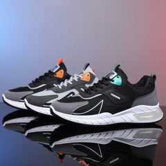 Color-blocked Sneakers Fashion Breathable Lace Up Mesh Sports Shoes For Men Casual Outdoor Running Walking Shoes - ProTrendyz