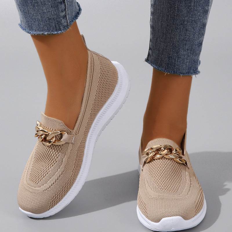 Chain Flats Shoes Women Mesh Sports Walking Shoes - ProTrendyz