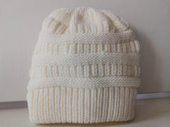 Mixed Color Knitted Wool Hat Ladies Non-labeled Ponytail Hat - ProTrendyz