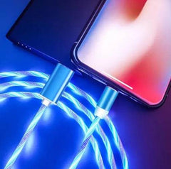 3 in 1 Upgraded Charging Cable Compatible with Apple, Flowing Ligh Magnetic Streamer Data Line Cable for Iphone Android Typec US - ProTrendyz