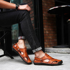 Men's Closed Toe Sandals Summer Adjustable Slides Slippers Fashion Beach Shoes - ProTrendyz