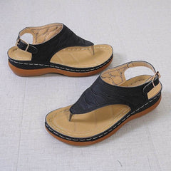 Casual Sandals Women's Wedge Heel Solid Color Flip Flop Sandals - ProTrendyz
