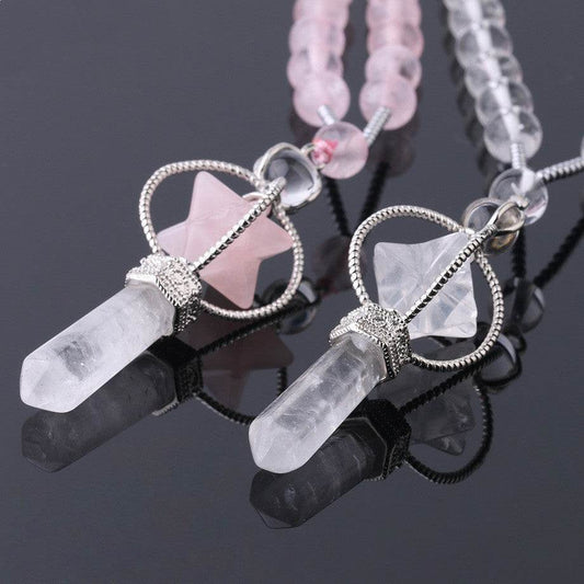 Natural White Crystal Column Natural Stone Necklace - ProTrendyz