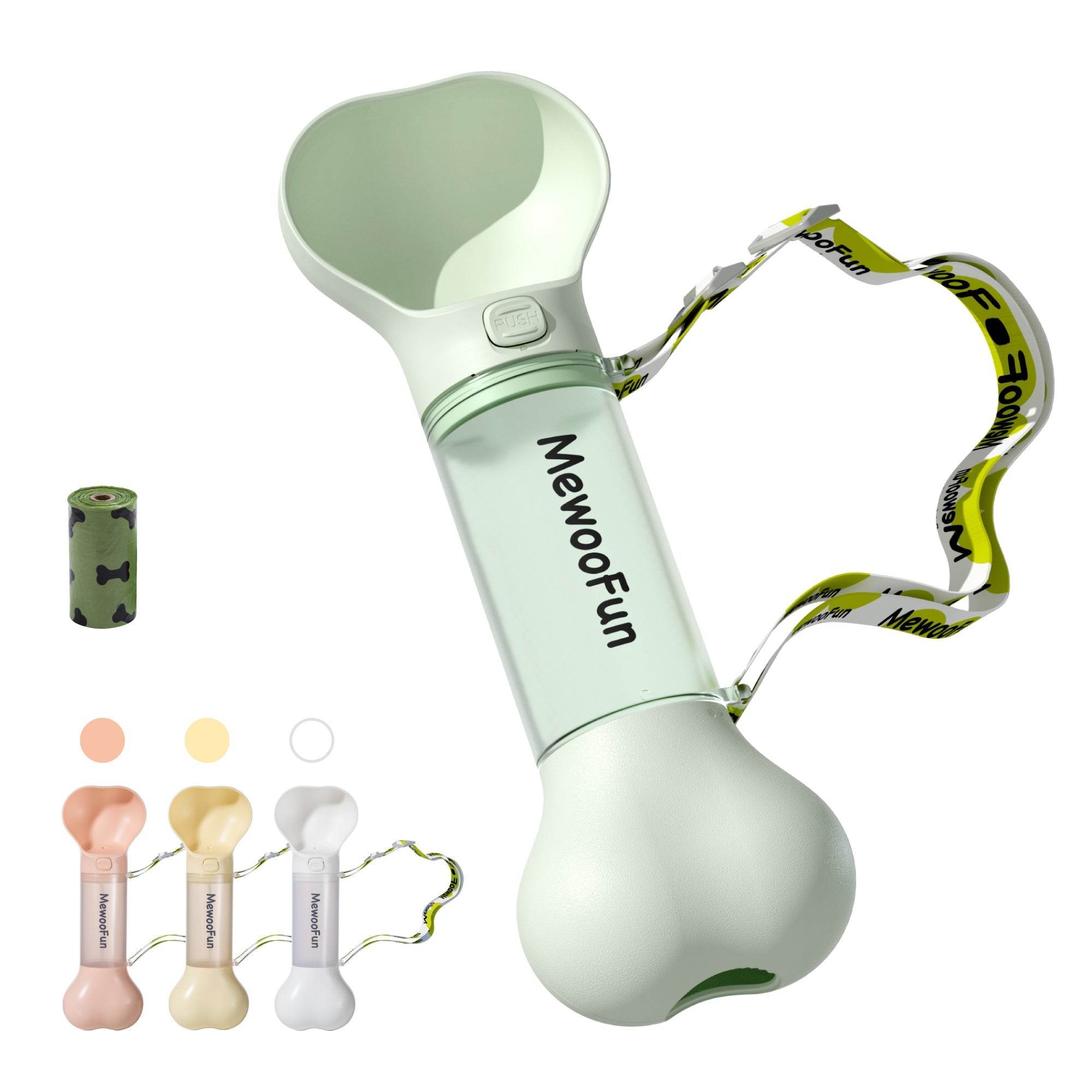 Mewoofun Pet Dog Water Bottle Feeder Bowl 2 in 1 Leak Proof Portable Food Bottle Pets Outdoor Travel Drinking Include Poop Bag - ProTrendyz