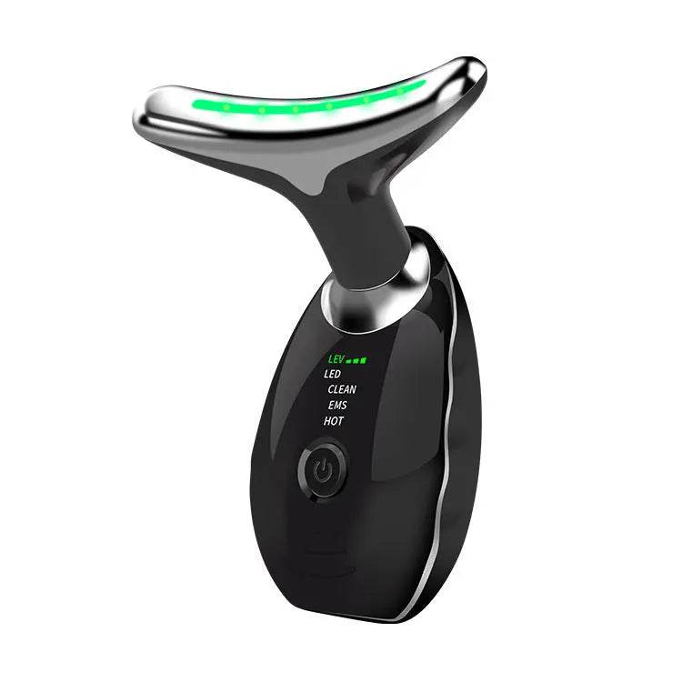 Neck Face Beauty Device Colorful LED Photon Therapy Skin Tighten Reduce Double Chin Anti Wrinkle Remove Lifting Massager - ProTrendyz