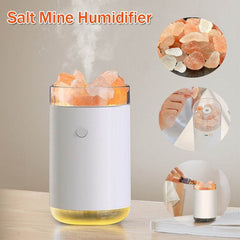 Air Humidifier Crystal Salt Stone Desktop Aromatherapy Essential Oil Ultrasonic Diffuser With LED Lamp Bedroom Home Humidifier - ProTrendyz